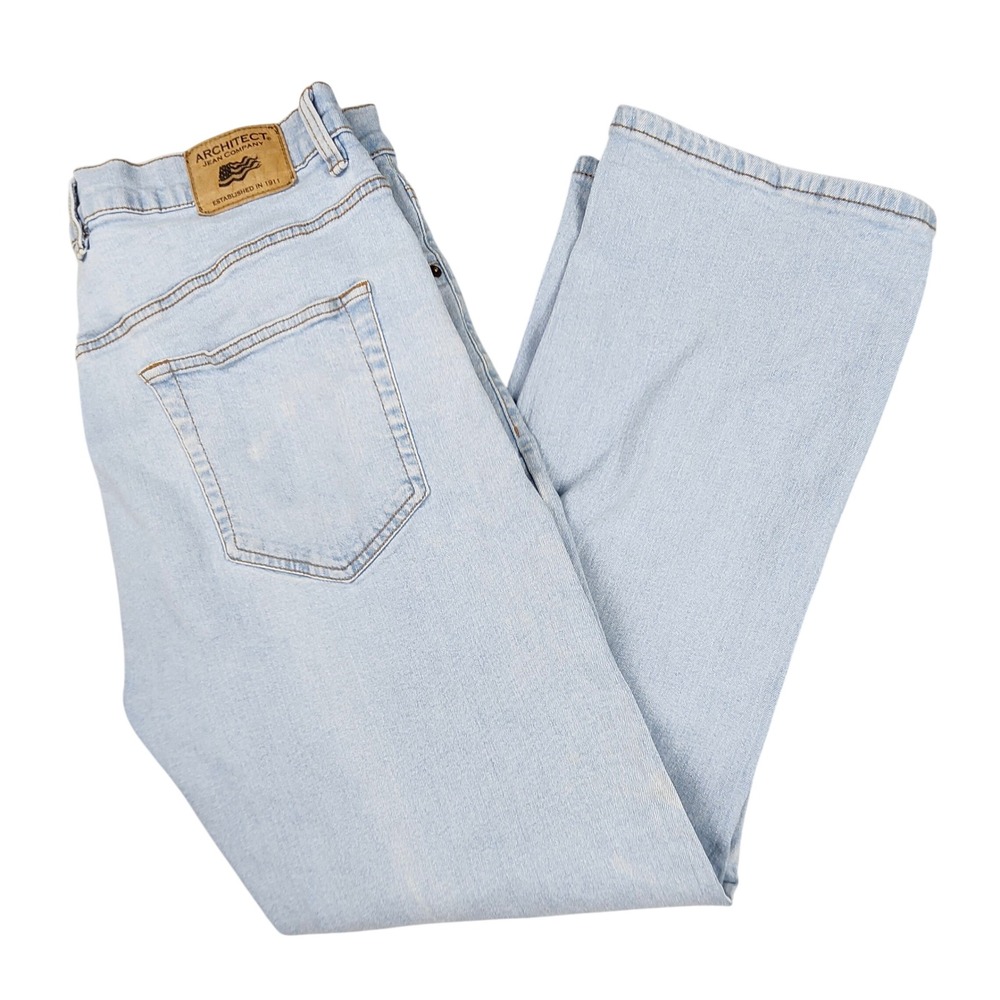 Architect Regular Fit Mens 38x30 Light Wash Blue‎ Denim Stretch Jeans Workwear